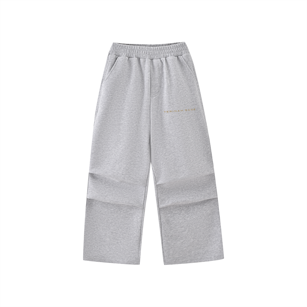Kids' straight-leg sweatpants by ODMPOD in soft fabric, shown in light gray with elastic waistband and cuffs.