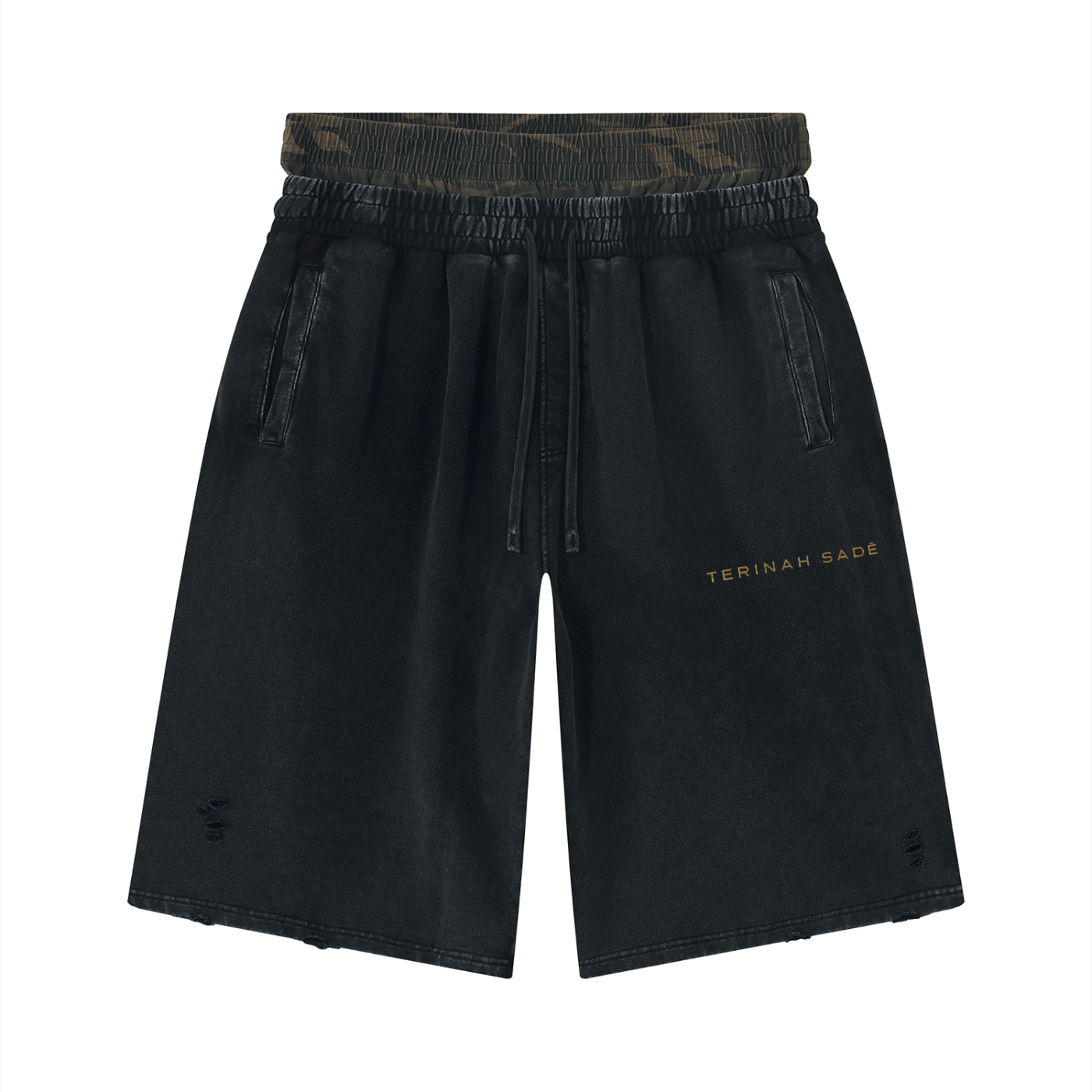 Unisex Vintage Wash Distressed Wide Leg Shorts