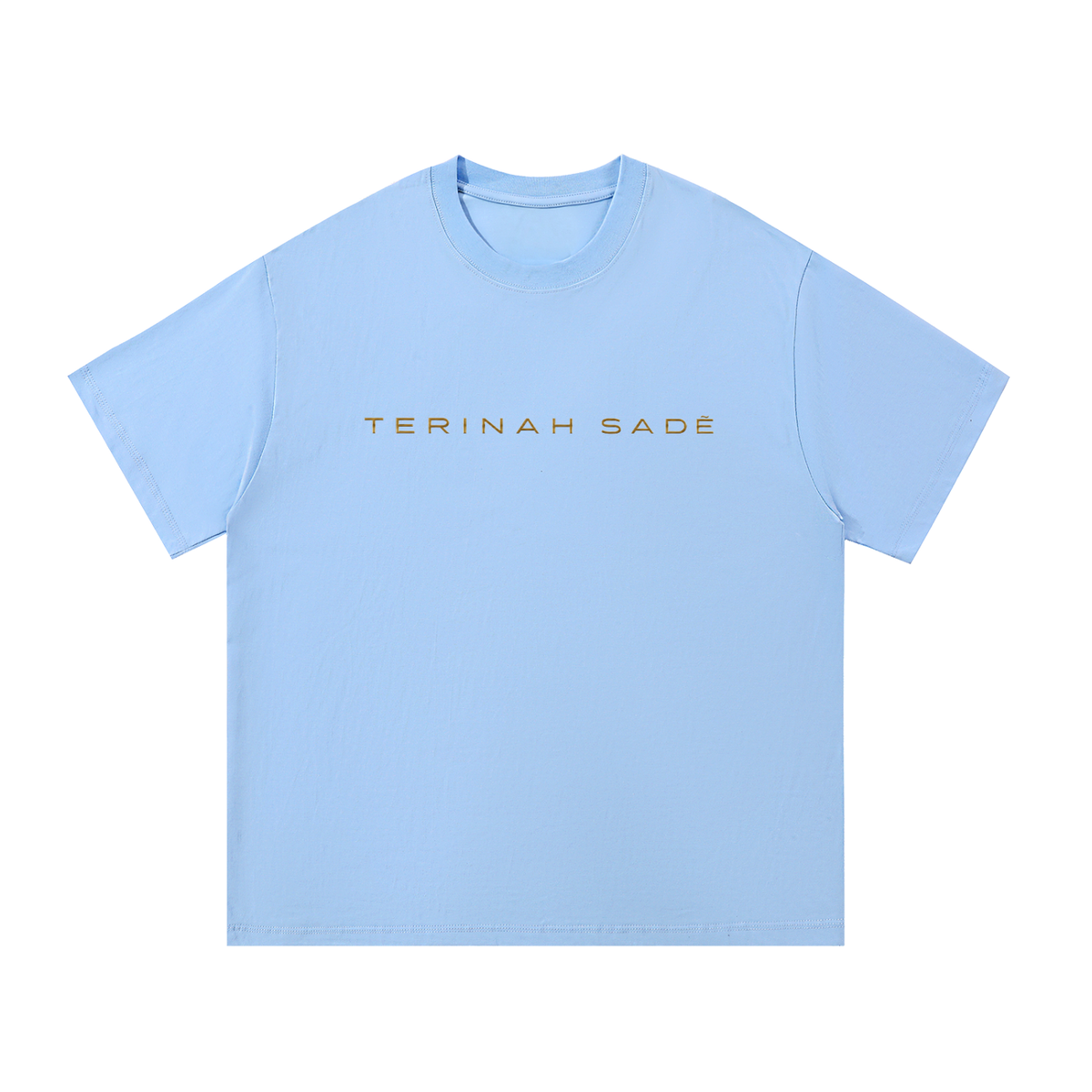 Light gray ODMPOD Essential Cotton T-Shirt laid flat, showcasing its soft fabric and classic crew neck design.