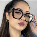 Retro square glasses anti blue light