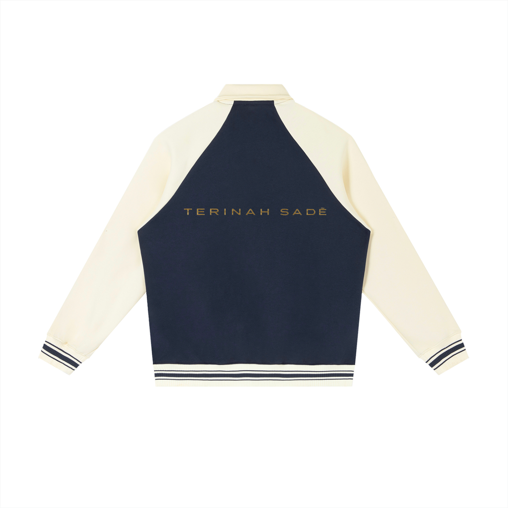 Contrast Raglan Sleeve Baseball Jacket